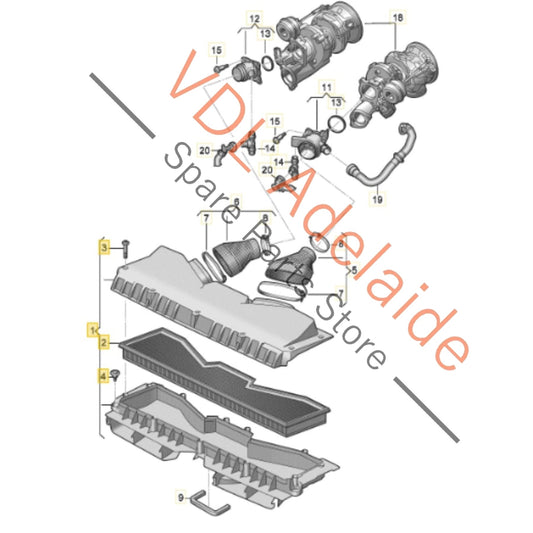 4K0133837AH Audi RS7 4K Air Filter Intake Box Genuine 4K0133837AH