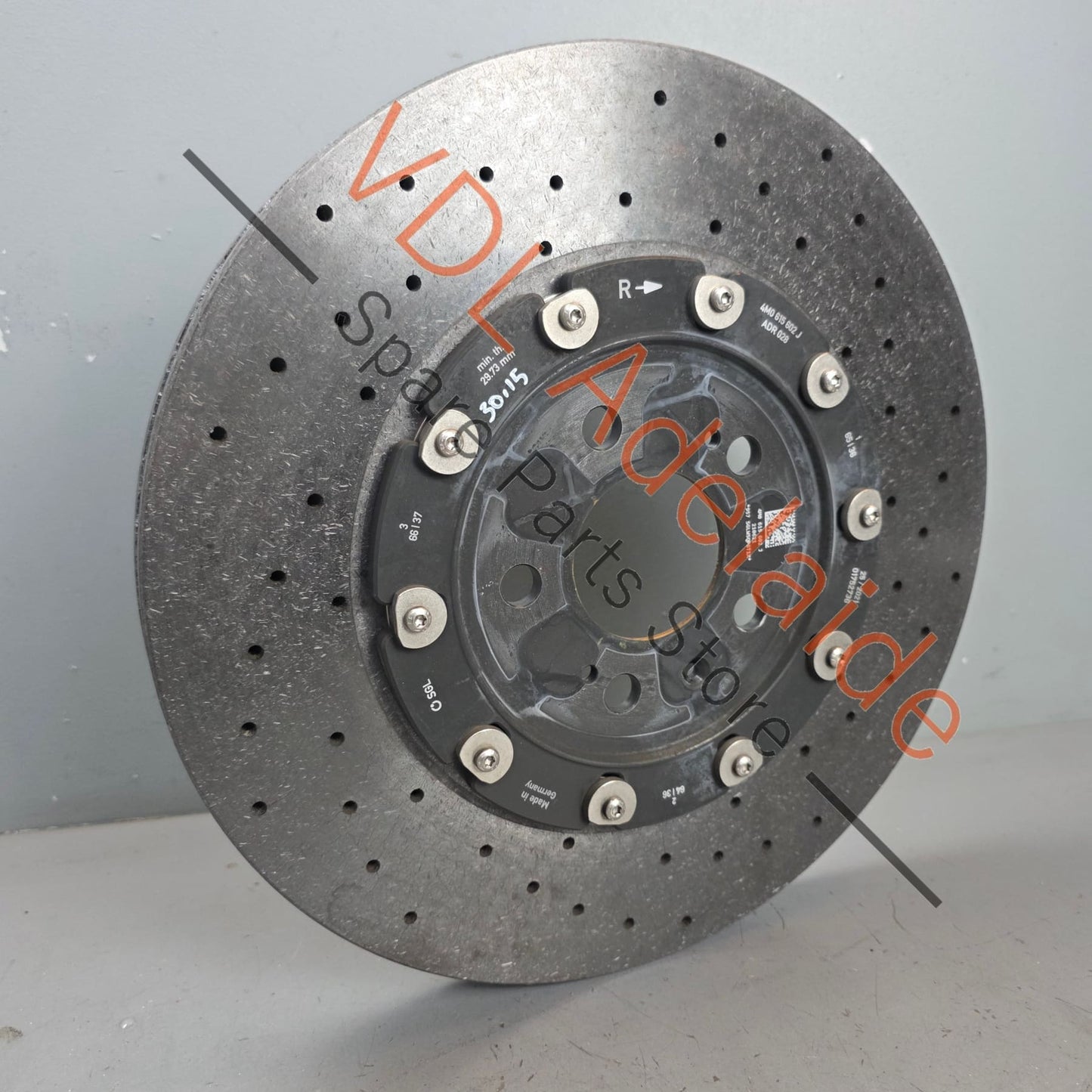 4M0615602J Audi RS6 RS7 RS8 Carbon Ceramic Rear Right Brake Disc Rotor 370mm x 30mm 4M0615602J