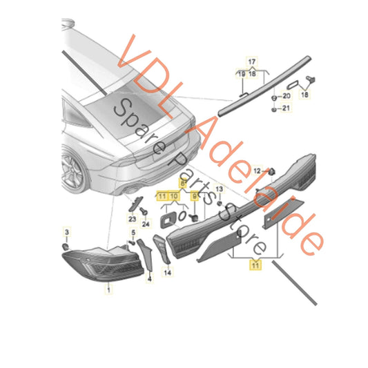 4K8945095B Audi A7 S7 RS7 LED Rear Middle Brake Light 4K8945095B