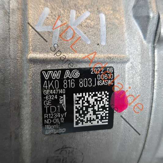 4K0816803J Audi RS6 RS7 C8 4K AC Compressor 4K0816803J Genuine OEM