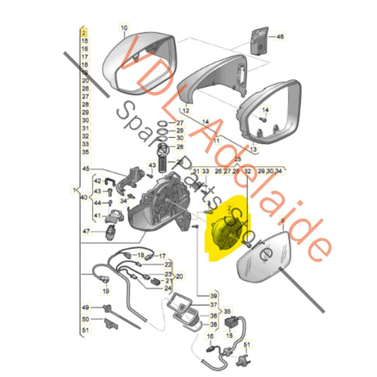 4N0959577A Audi A6 A7 A8 Etron Left Mirror Adjustment Motor 4N0959577A