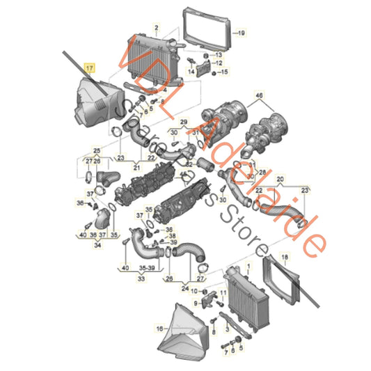 4K8121334 Audi RS7 Front Right Intercooler Air Duct Guile 4K8121334K