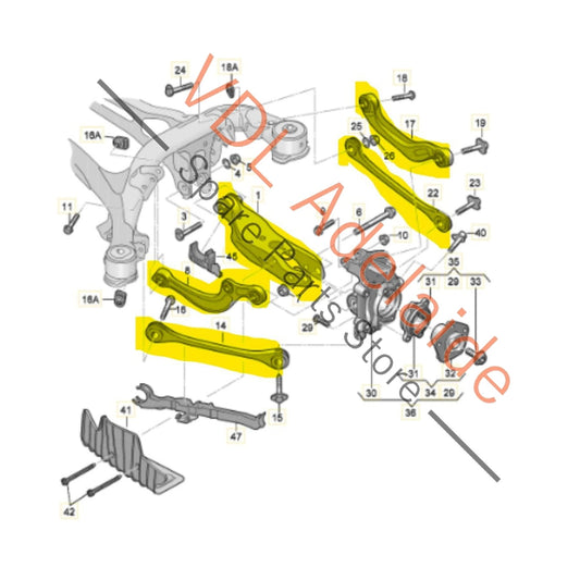 4M0505292F 4M0505323G 80A505311B 4M0501529L Audi RS6 RS7 Rear Right Suspension Arm Wishbone Set 4M0505292F 4M0505323G 80A505311B 4M0501529L 4K0505398A