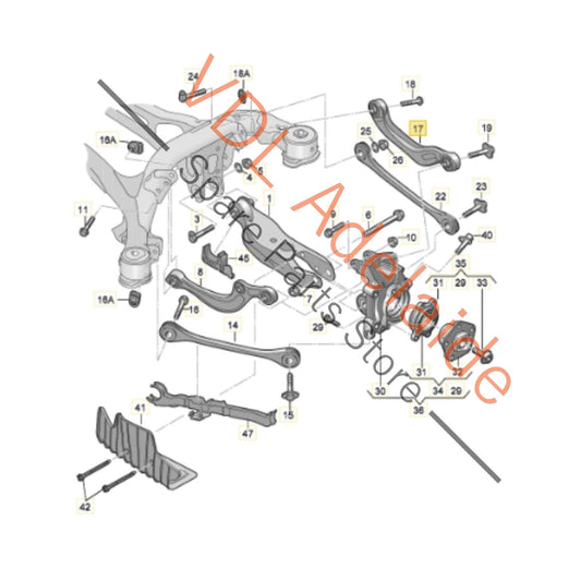 4K0505397A Audi Rear Left Upper Control Arm Suspension 4K0505397A