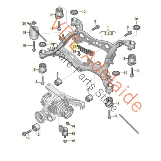 4N0505219A Audi Rear Suspension Differential Support Bracket 4N0505219A