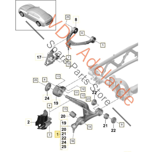 971407152T Porsche Panamera 971 Front Left Lower Control Arm 971407152T