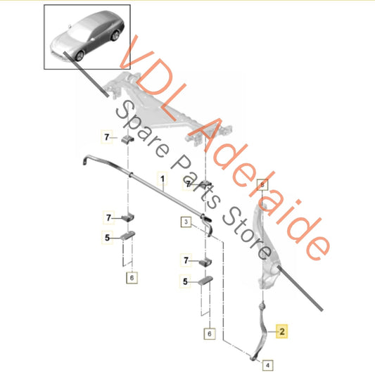 971411317C 971411317 Porsche Panamera 971 Front Left Swaybar Coupling Rod Linkage 971411317C