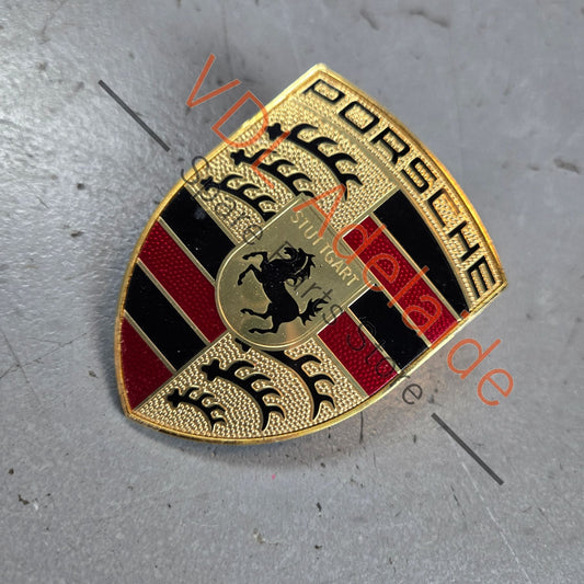 9P1853601 Porsche Bonnet Badge Emblem Gold 9P1853601 Cayenne 911 Boxster Macan