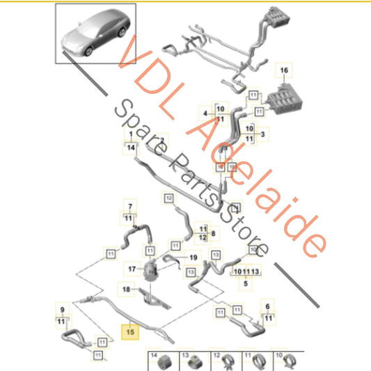 971820444B Porsche Panamera 971 Coolant Pipe Hose 971820444B