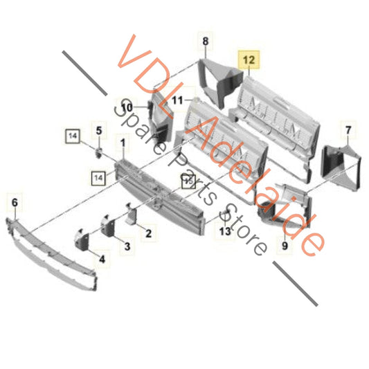 971121707E Porsche Panamera 971 Radiator Air Guide 971121707E
