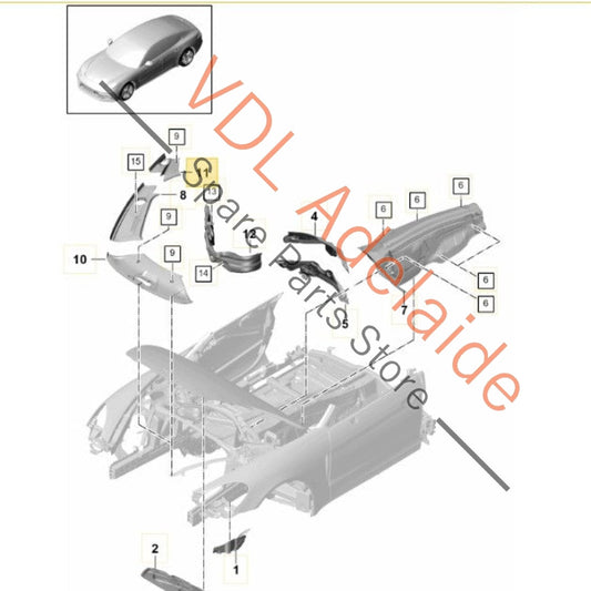 971805283 Porsche Panamera 971 Engine Bay Trim Top Left 971805283