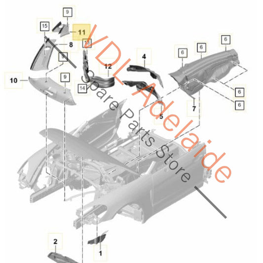 971805284 Porsche Panamera 971 Engine Bay Trim Top Right 971805284