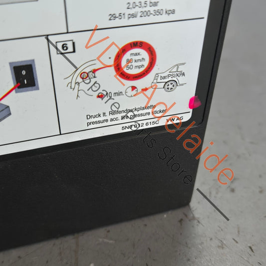 5N0012615C Genuine Audi VW Porsche 12 Volt 12V Emergency Tyre Pump