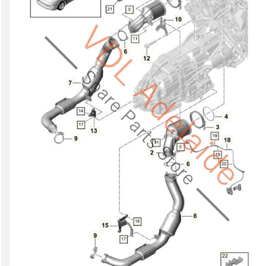971254400G 971254450G Porsche Panamera 2.9L V6 Left & Right Catalytic Converter Set 971254400G 971254450G