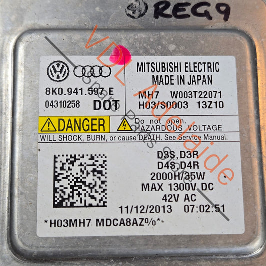 8K0941597E VW Volkswagen Audi Headlight Control Unit Module Ballast 8K0941597E