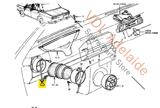 Datsun 1600 510 Original Air Vent Control Button Knob Pull (sold per each)