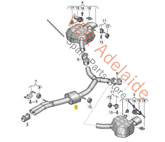 Audi RS5 F5 B9 Exhaust incl Rear Muffler and Tips