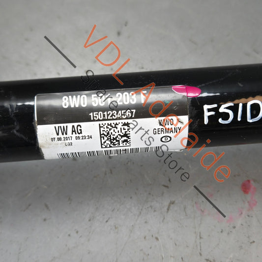 8W0501203F Audi A4 S4 RS4 Quattro Rear Axle Driveshaft CV 8W0501203E