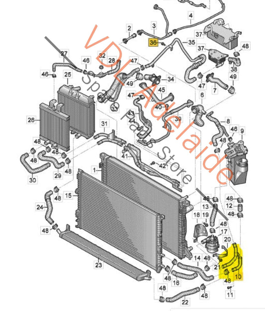 8W0145640 Audi RS4 RS5 Coolant Pipe Steel 8W0145640