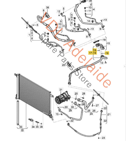 4M0816738N VW Audi Air Conditioning Pipe 4M0816738N