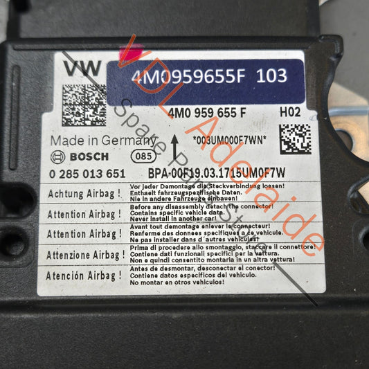 4M0959655F Bentley Bentayga Airbag Control Unit SRS 4M0959655F