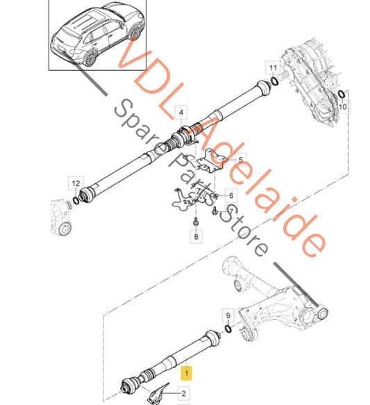 7P0521101M 95842101003 958521101B Porsche Cayenne 92A 958 Front Propeller Cardan Shaft 7P0521101M 95842101003 958521101B