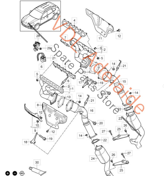 958113022AX 958113021AX Porsche Cayenne 92A 958 GTS V8 4.8 Pair of Catalytic Converters Exhaust 958113021AX 958113022AX