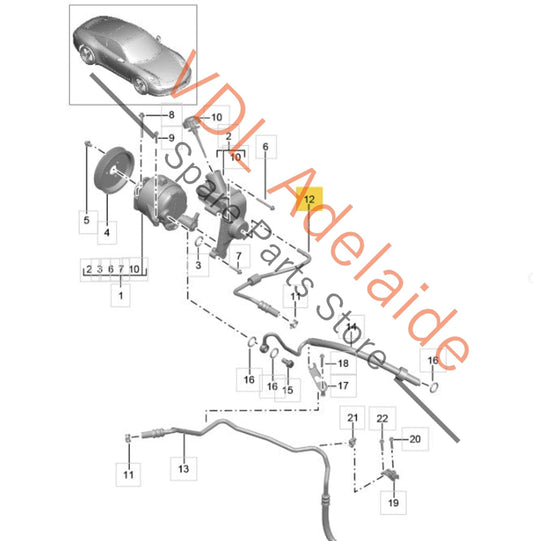 9A135922902 Porsche 911 PDCC Hydraulic Return Line 9A135922902
