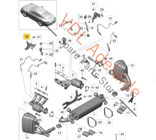 99160625701 Porsche 911 991 Plastic Bracket for Wiring behind Left Tail Light 99160625701
