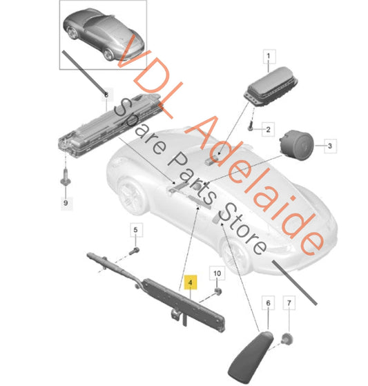 99180309207 99180309200 Porsche 911 991 Left Side Curtain Door Airbag 99180309200