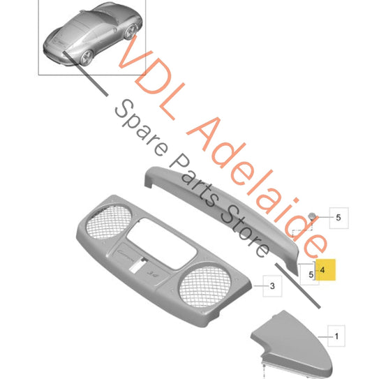99150458500 Porsche 911 Engine Lid Gasket Seal Trim Cover 99150458500