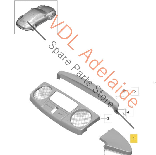 99150456603 99150456600 Porsche 911 Engine Side Trim Cover 99150456600 99150456603