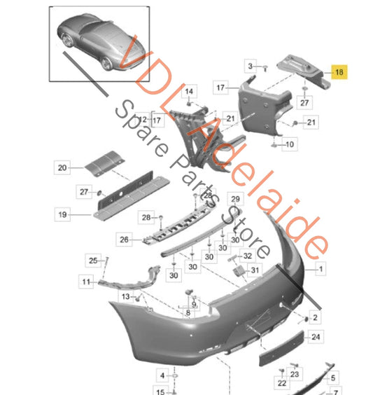 99150547800 Porsche 911 Rear Right Exhaust Heat Shield 99150547800