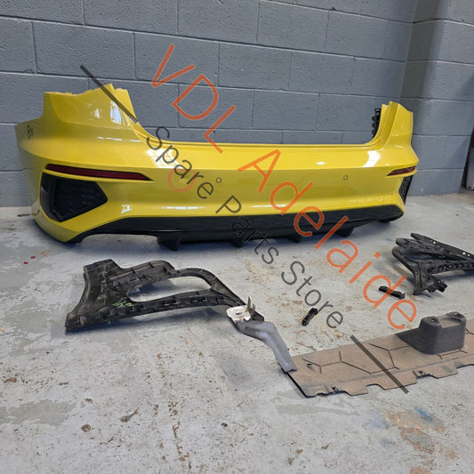 8Y5807067E 8Y5807434C Audi S3 8Y Sedan Rear Bumper Cover Assembly With Diffuser Python Yellow R1 / X1W