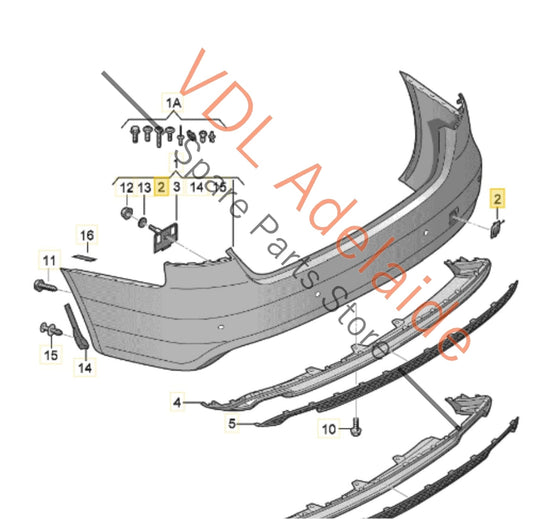 8K5807441C Audi A4 B8 8K Cover for Rear Tow Hook Towing Eye Saloon+ 8K5807441C