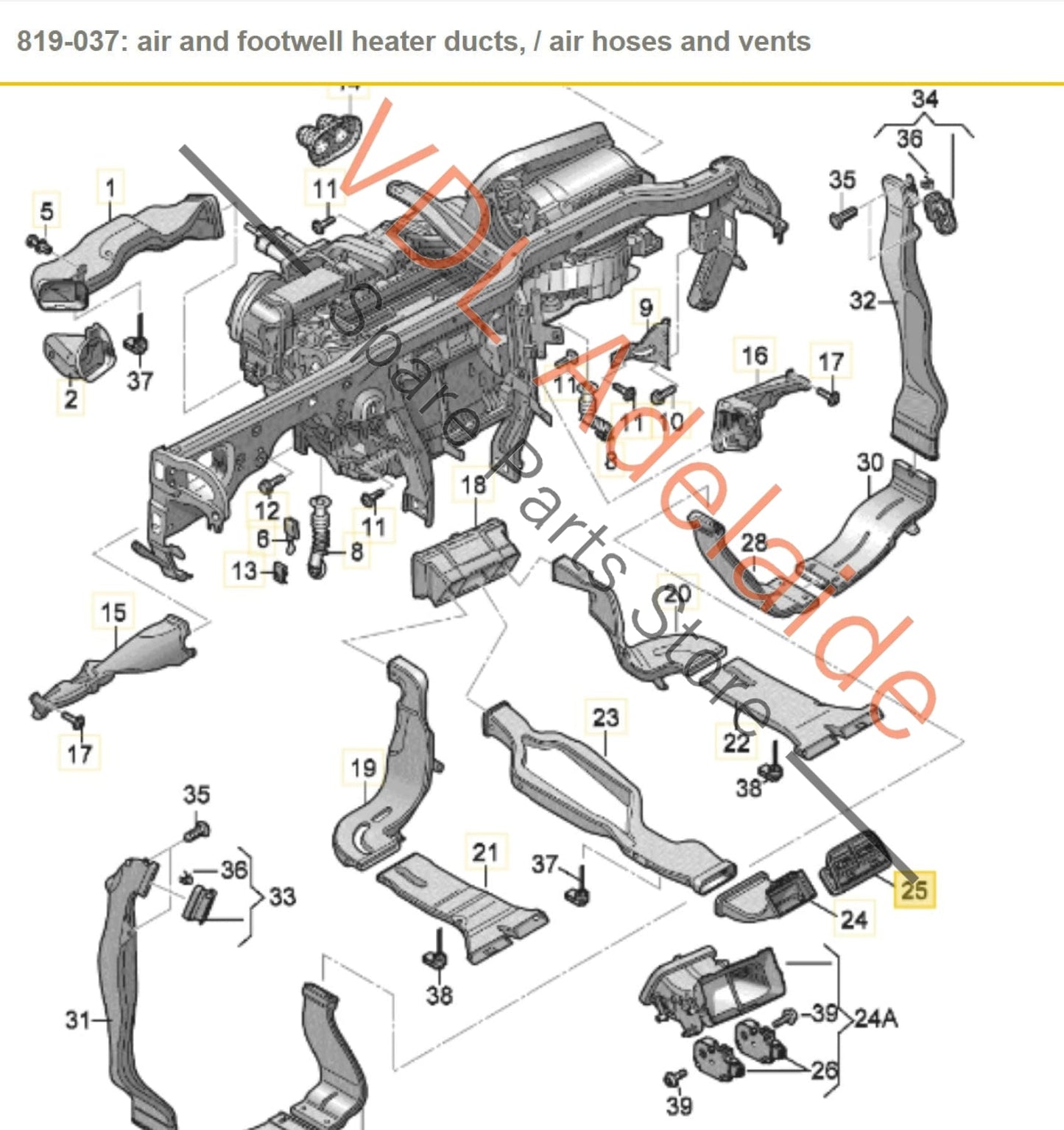 8K0819203J 8K0819203JWVF Audi A4 B8 8K Rear Centre Console Air AC Vent Grille 8K0819203J