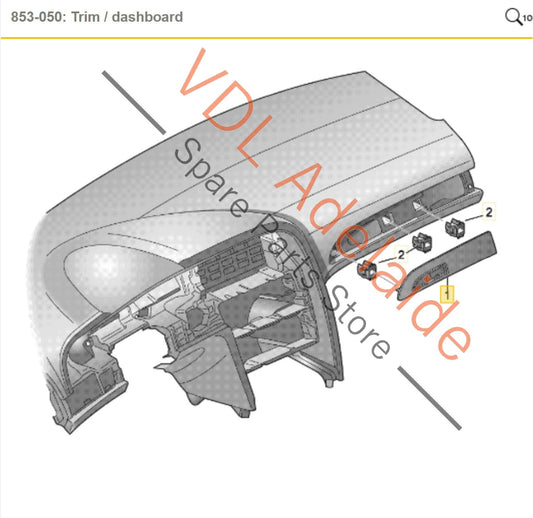 8K2853189TU4 8K2853189 Audi A4 B8 8K Interior Dash Dashboard Trim Inlay RHD Steel Grey 8K2853189