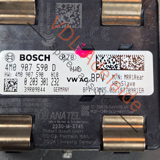 4M0907590D PAB907590 PAB907590B Porsche Audi Volkswagen Rear Lane Change Assist Radar Sensor 4M0907590D Slave PAB907590 PAB907590B