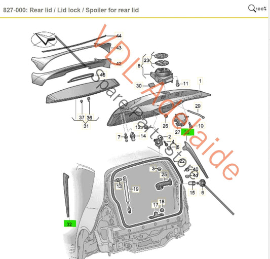VW Golf R Mk7 Rear Spoiler Vertical Trim Left & Right 5G6805945C 5G6805946C