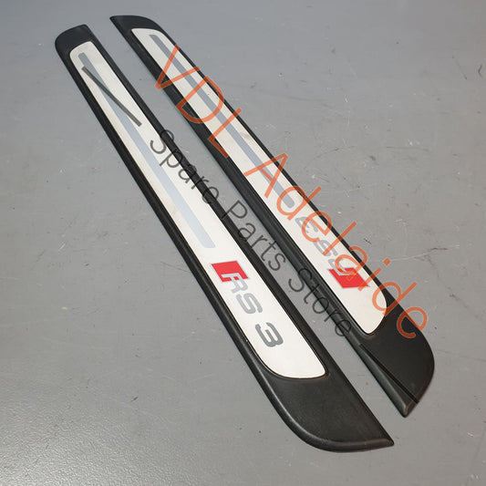 Audi RS3 8V Door Sill Trim Entry Insert Brushed Aluminium Pair
