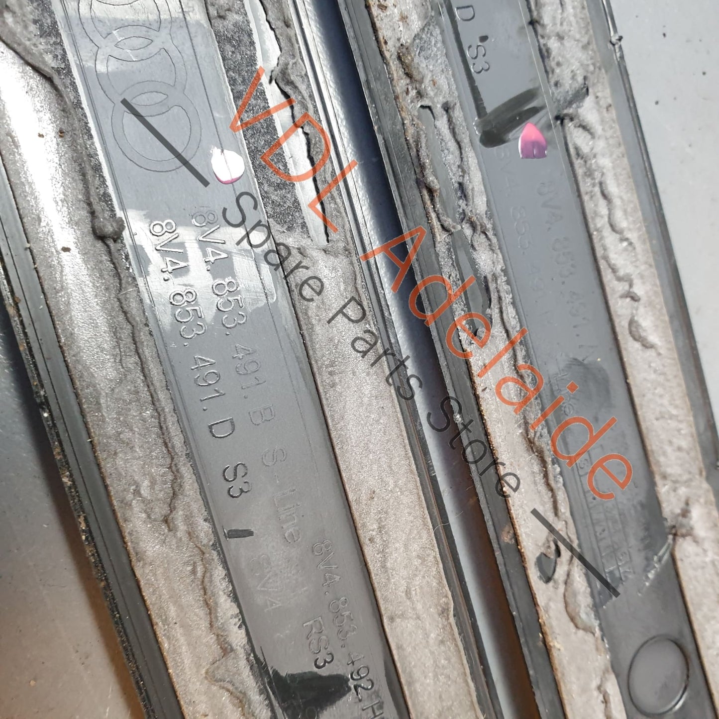 Audi RS3 8V Door Sill Trim Entry Insert Brushed Aluminium Pair