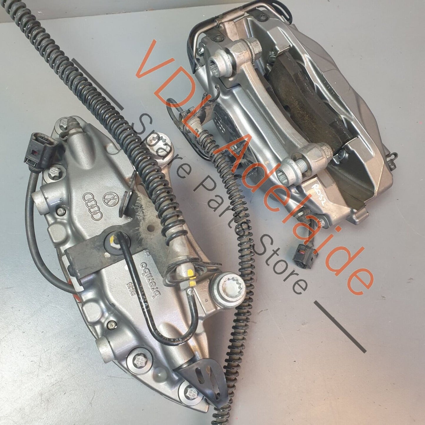 Audi Q7 6.0L V12 4L Pair of OEM Carbon Ceramic Brake Calipers 4 Piston Brembo