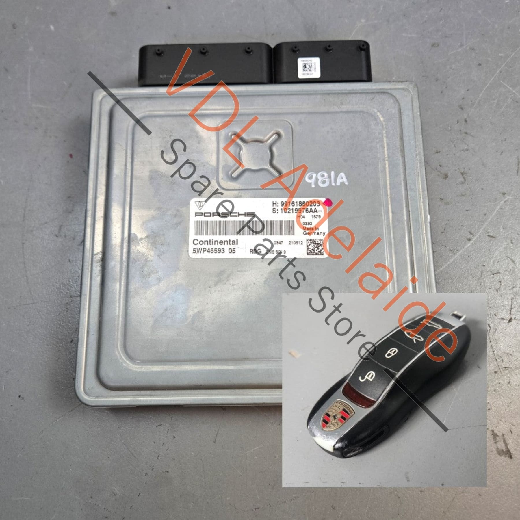 99161860203 5WP4659305  Porsche Cayman Boxster 6Cyl ECU Key Set DME Engine Control Module Controller