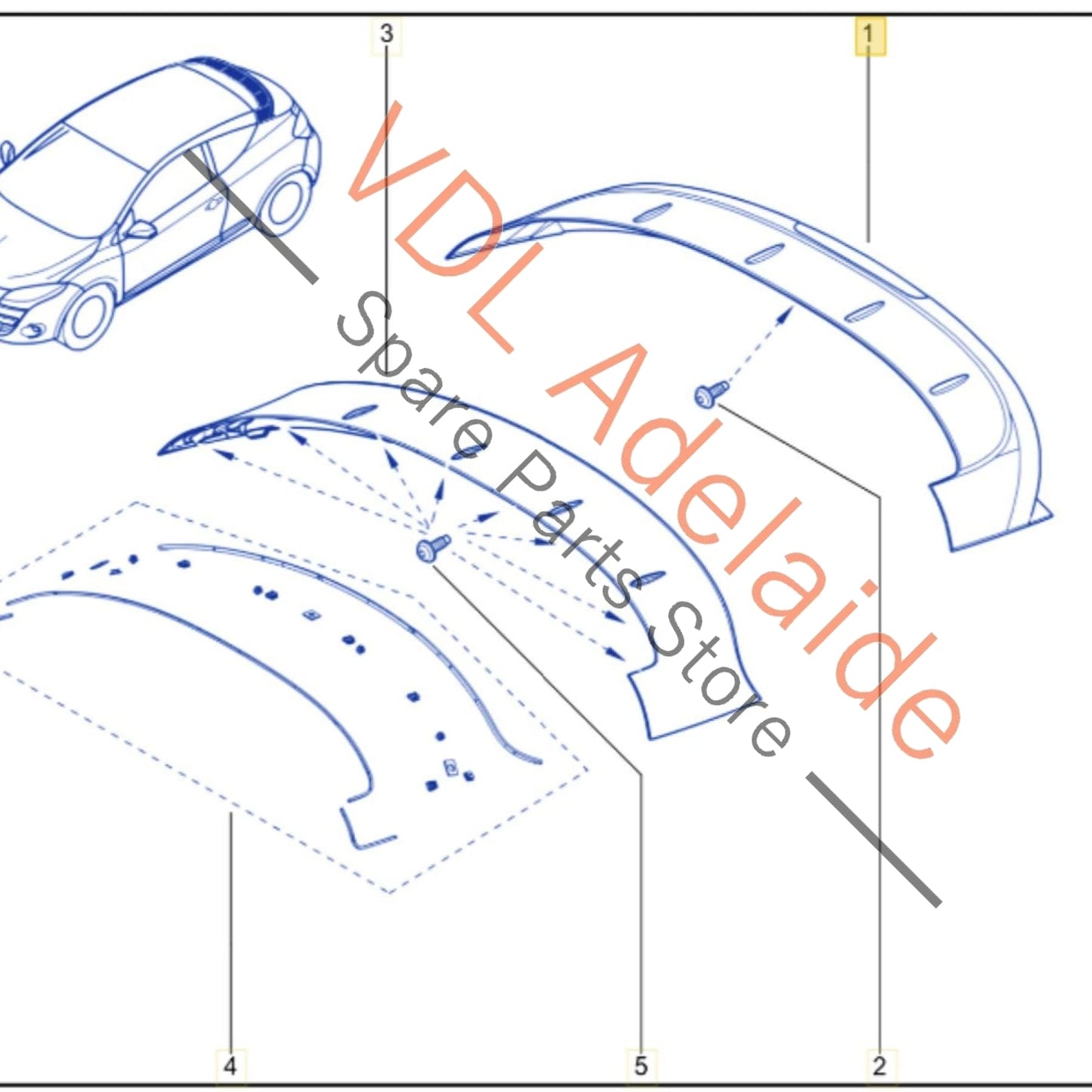 960401057R 7711426477 Renault Megane III DZ0/1 RS250 RS265 RS275 Rear Spoiler Wing Oyster Grey 960401057R 7711426477
