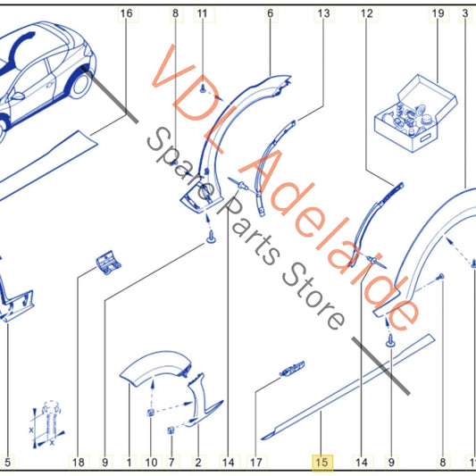 764192275R 764193237R   Renault Megane Left Side Sill Panel Rocker Molding 764192275R 764193237R Oyster Grey