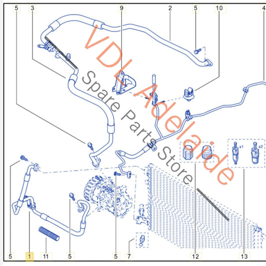 9249000018 Renault Megane 3 AC Compressor Condenser Refrigerant Hose Pipe 924900018R