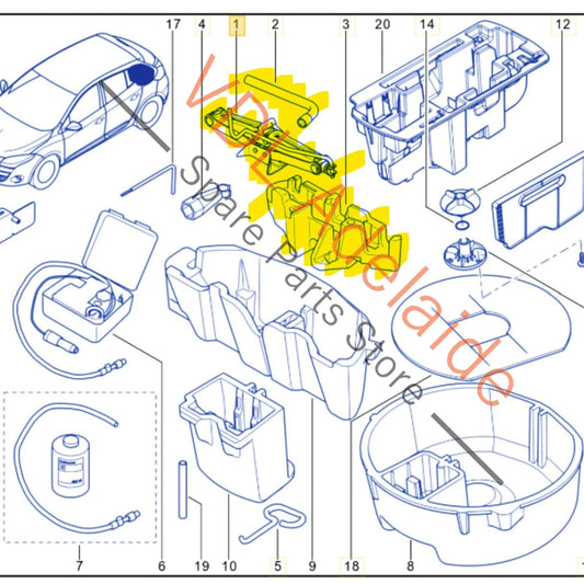 8200966417    Renault Megane 3 Emergency Tow Hook Jack Tool Kit Breakdown 8200966417