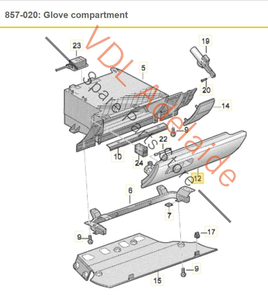 Audi R8 Glove Box Glovebox Compartment Lid Door for RHD Models 424858133A
