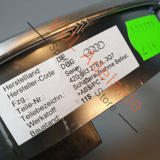 Audi R8 Chrome Centre Console Shifter Trim Cover Bezel & Switch 424927137G 420863278A