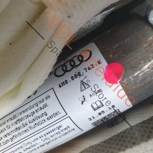 Audi A8 4H Right Side RHS Curtain Head Airbag Air Bag Unit 4H0880742E